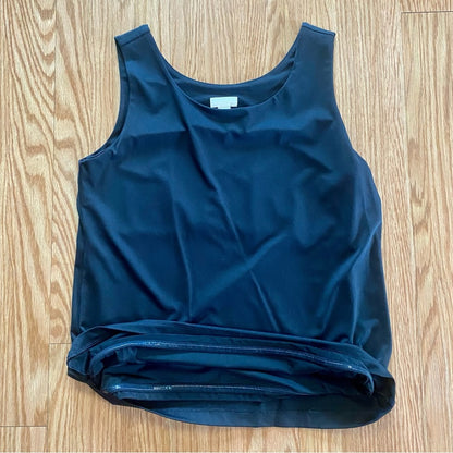 Chicos Basic Black Two Layer Tank Top Womens 1 Medium