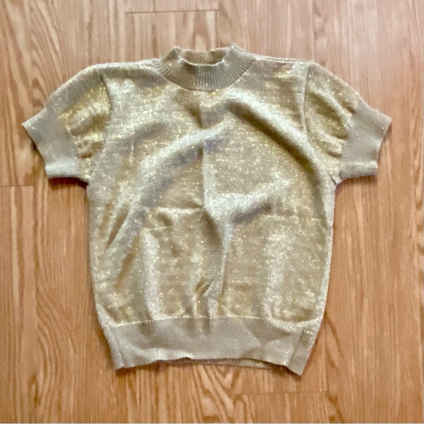 Willow Ridge Vintage Metallic Gold Shirt Cardigan Set Womens Medium
