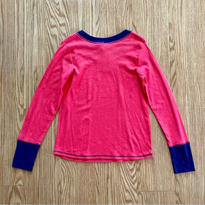 Tommy Hilfiger 1985 NYC Red Blue Thermal Shirt Top Womens Medium