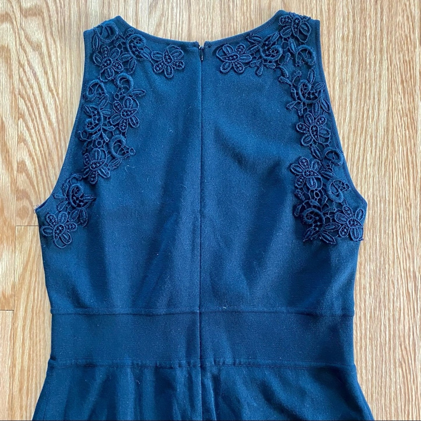 Giambattista Valli Black Italian Lace Knit Sheath Dress US Womens 10