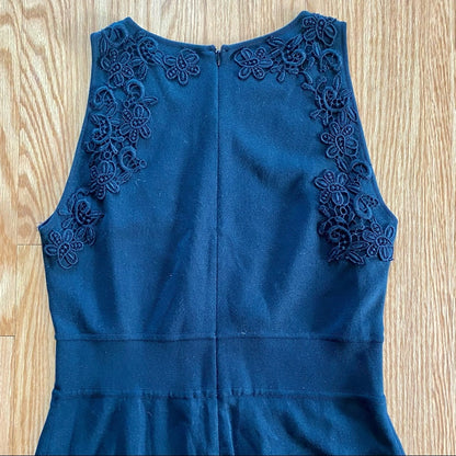 Giambattista Valli Black Italian Lace Knit Sheath Dress US Womens 10