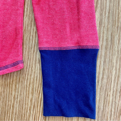 Tommy Hilfiger 1985 NYC Red Blue Thermal Shirt Top Womens Medium