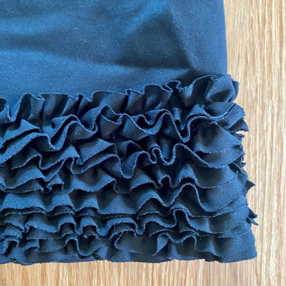 Taylor Black Ruffle A-Line Midi Dress Womens 12