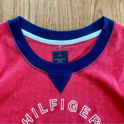 Tommy Hilfiger 1985 NYC Red Blue Thermal Shirt Top Womens Medium