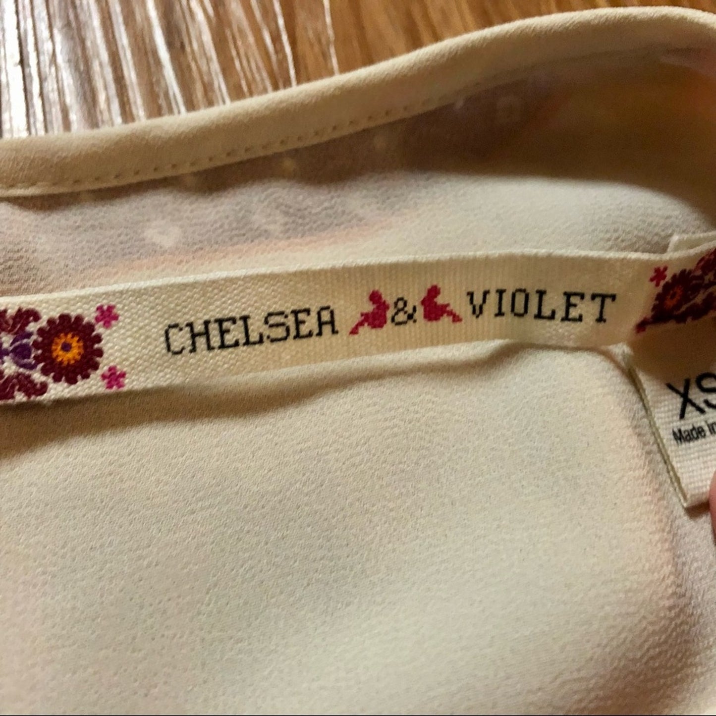 Chelsea & Violet Floral Cream Boho Tank Top Womens XSmall