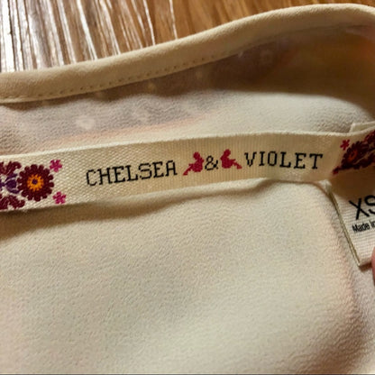 Chelsea & Violet Floral Cream Boho Tank Top Womens XSmall