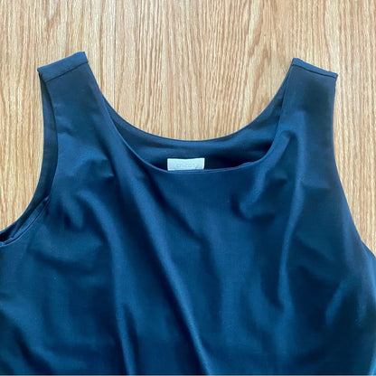 Chicos Basic Black Two Layer Tank Top Womens 1 Medium