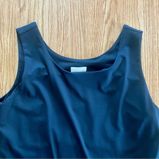 Chicos Basic Black Two Layer Tank Top Womens 1 Medium