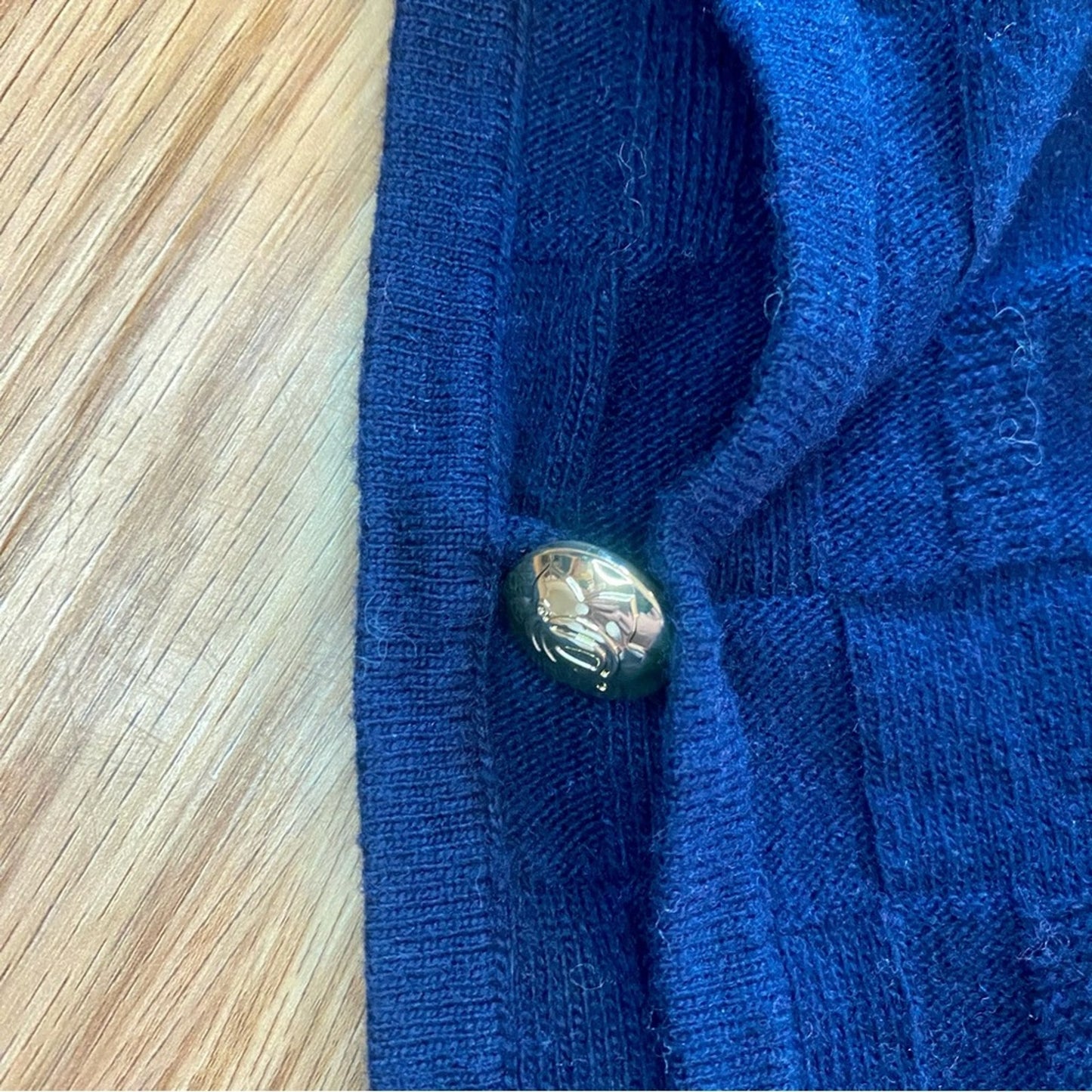 Draper James Blue Wool Cashmere Sweater Cardigan Womens Medium / Large