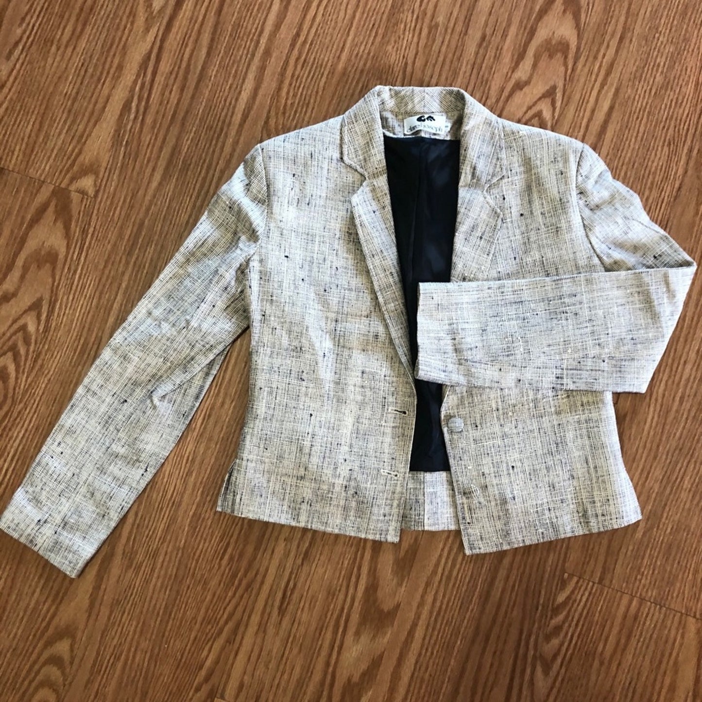Clare Joseph Vintage Blue White Textured Blazer Womens 4 Small