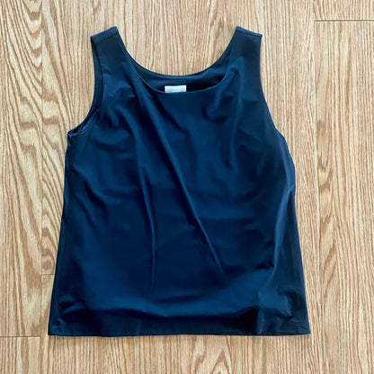 Chicos Basic Black Two Layer Tank Top Womens 1 Medium