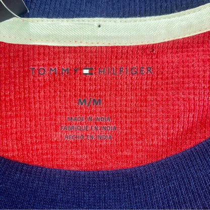 Tommy Hilfiger 1985 NYC Red Blue Thermal Shirt Top Womens Medium
