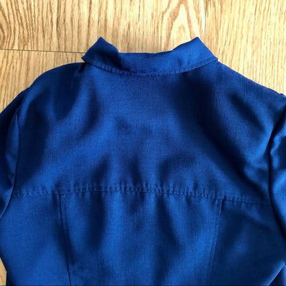 Plaza South Vintage Blue Zip Bomber Shacket Womens 10 Medium