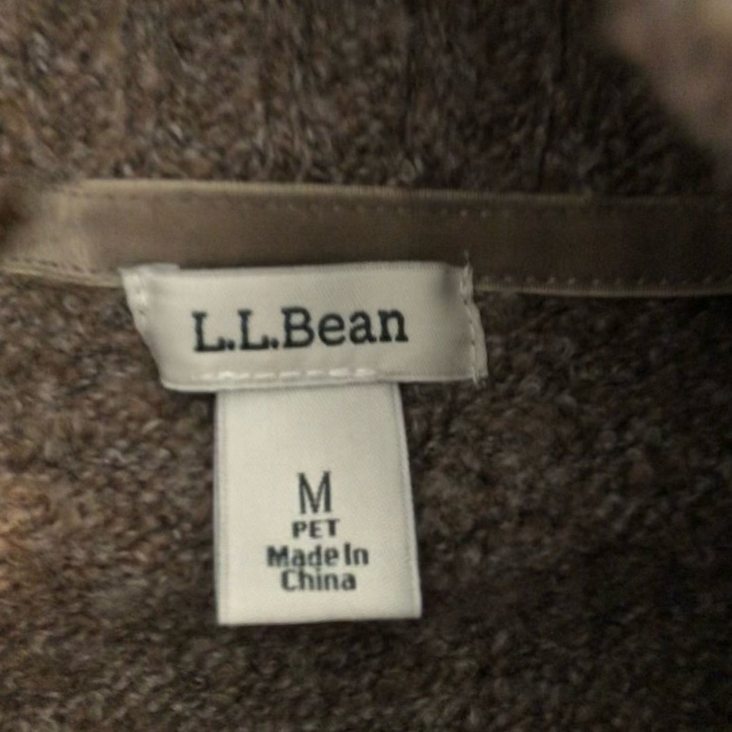 L.L. Bean Brown Wool Cowl Sweater Womens Medium Petite