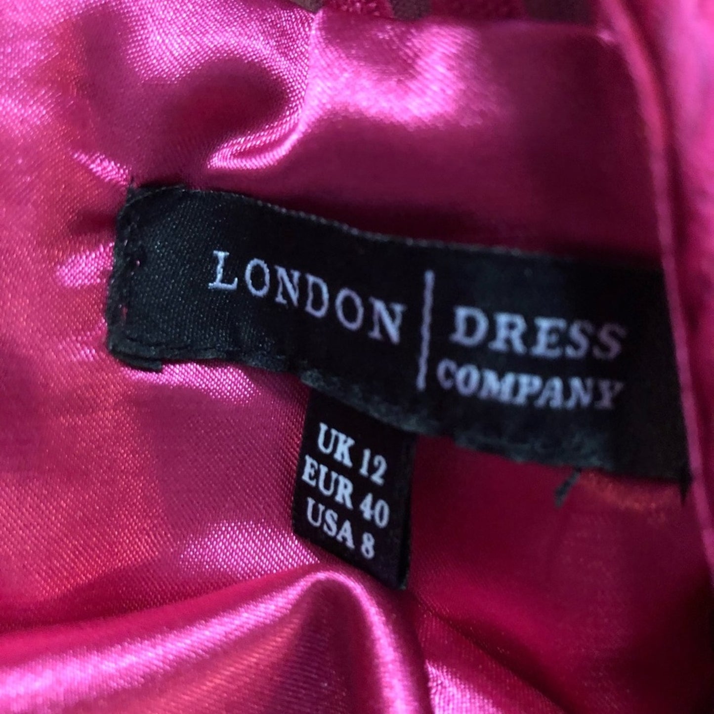 London Dress Pink Sheer Stripe Dress Womens 8 Medium
