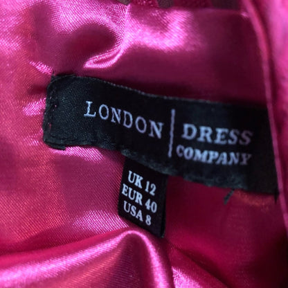 London Dress Pink Sheer Stripe Dress Womens 8 Medium
