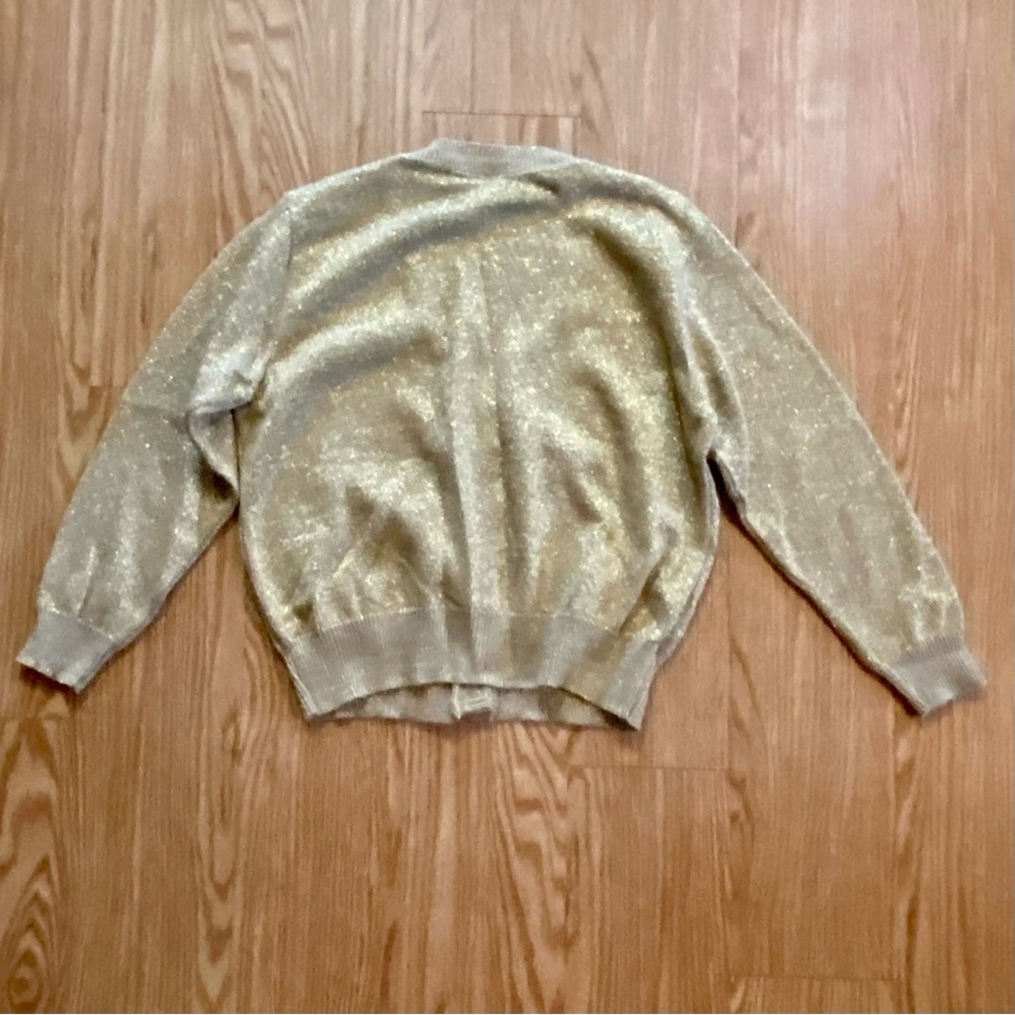 Willow Ridge Vintage Metallic Gold Shirt Cardigan Set Womens Medium