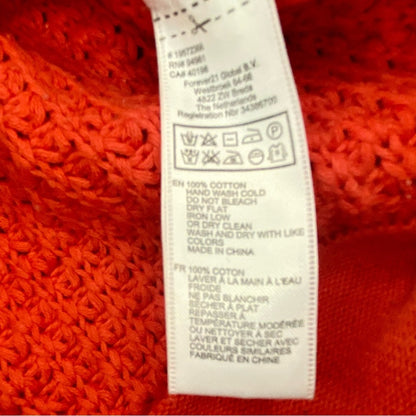 Forever 21 Orange Woven Knit Cotton Sweater Womens Medium