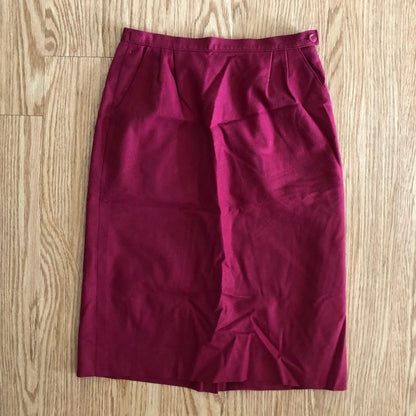 Pendleton Vintage Wool Red Burgundy Midi Pencil Skirt Womens 4