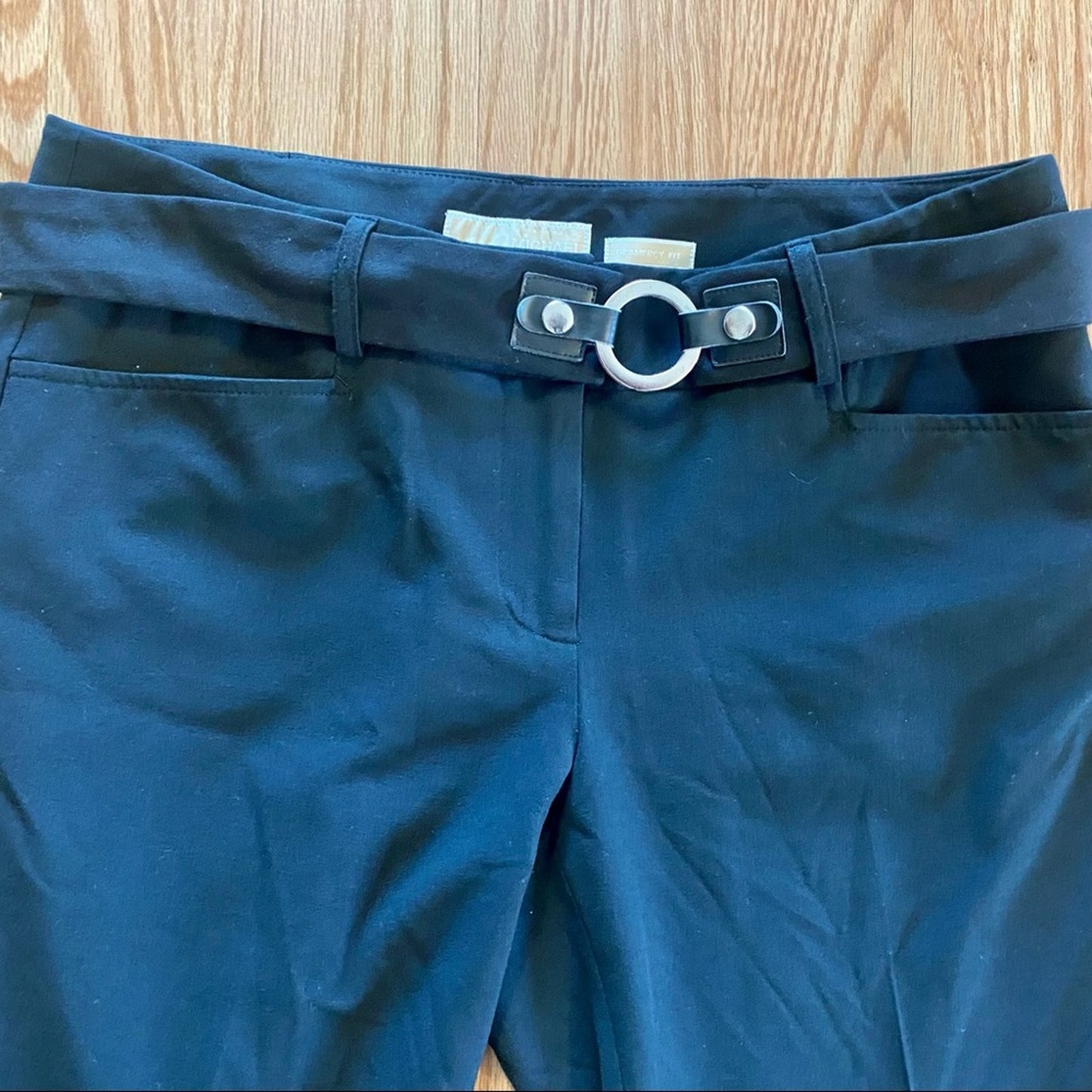 Michael Kors Gramercy Black Belted Trousers Pants Womens 8