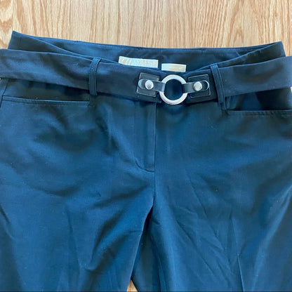 Michael Kors Gramercy Black Belted Trousers Pants Womens 8