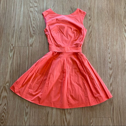 Shoshanna Designer Fit & Flare Pink Midi Party Dress Womens 10