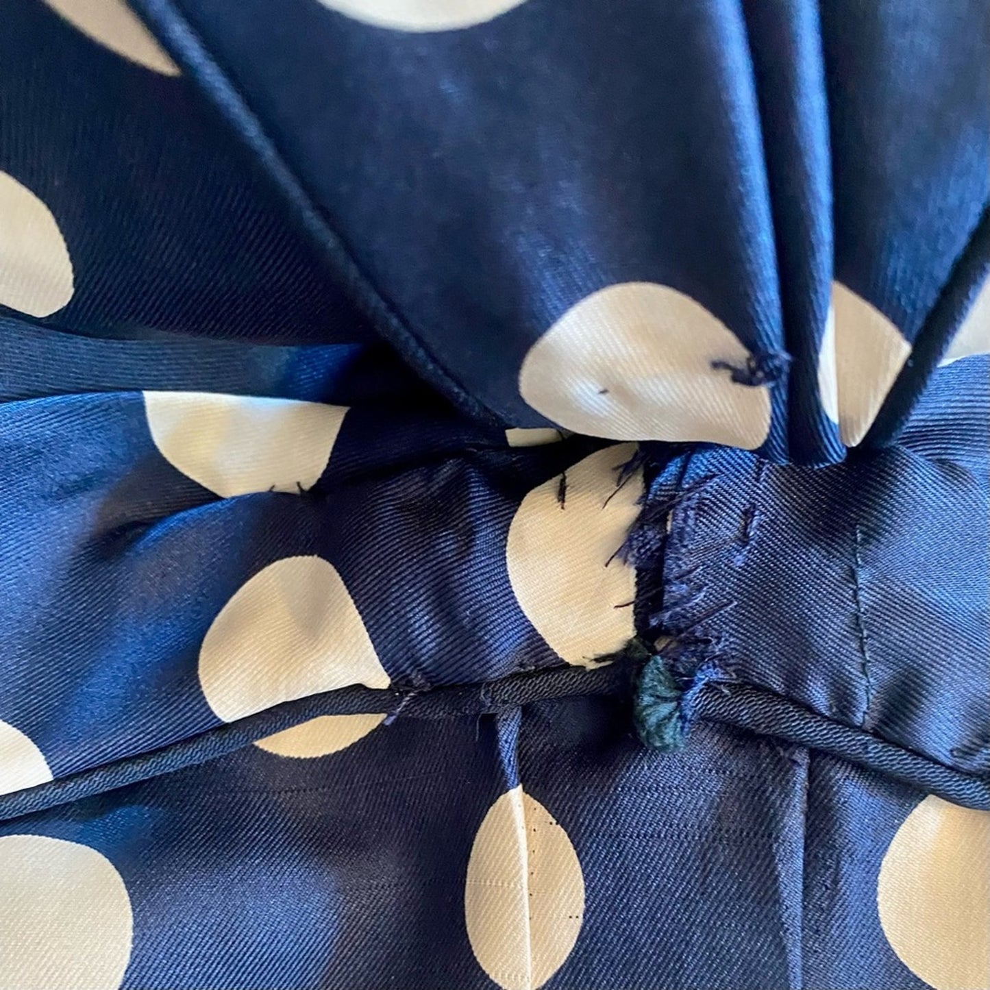 Vintage 1950s Blue Polka Dot Bow Midi Pin-up Dress Womens 0 XSmall