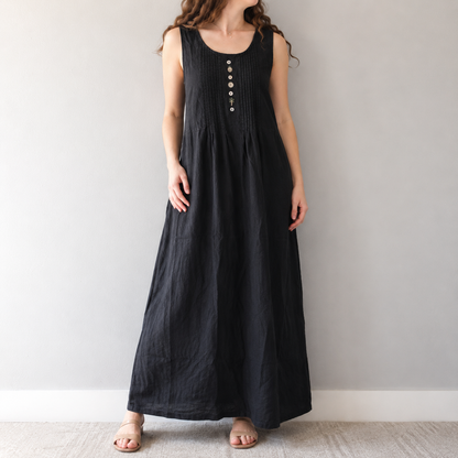 Sweet Jessie Black Denim Maxi Dress Womens 12 Large