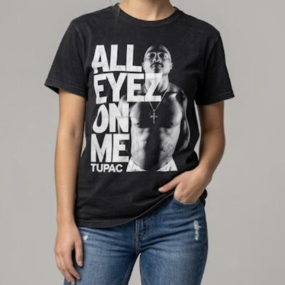 2PAC Tupac Distressed Black Band Concert Tee Shirt Womens Small Mens XSmall