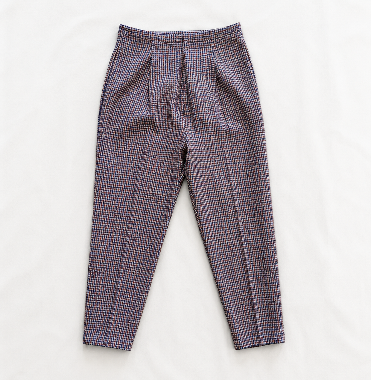 Vintage American Union Red Checked Slim Wool Pants Womens 2