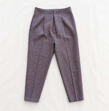 Vintage American Union Red Checked Slim Wool Pants Womens 2